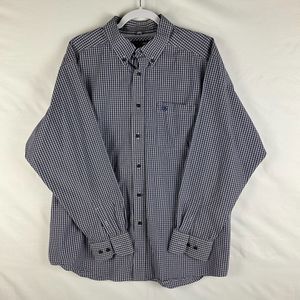 Ariat Pro Series Men's Long Sleeve Brown and Blue Plaid XL Button Down Shirt